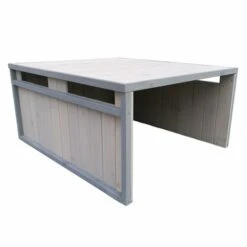 WILTEC Garage De Robot Tondeuse Toit En Pente Bois Massif Abri Carport Gris 80x70x38cm