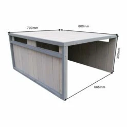 WILTEC Garage De Robot Tondeuse Toit En Pente Bois Massif Abri Carport Gris 80x70x38cm -France Tondeuse Soldes Boutique 9562060 4